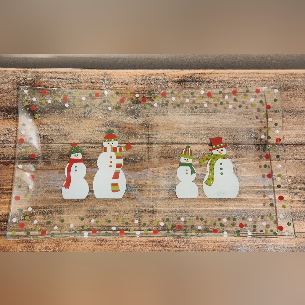 Pampered chef snowman plate